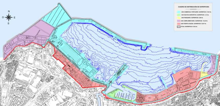 Ley de Puertos - Planta de espacios y usos del puerto de Ceuta