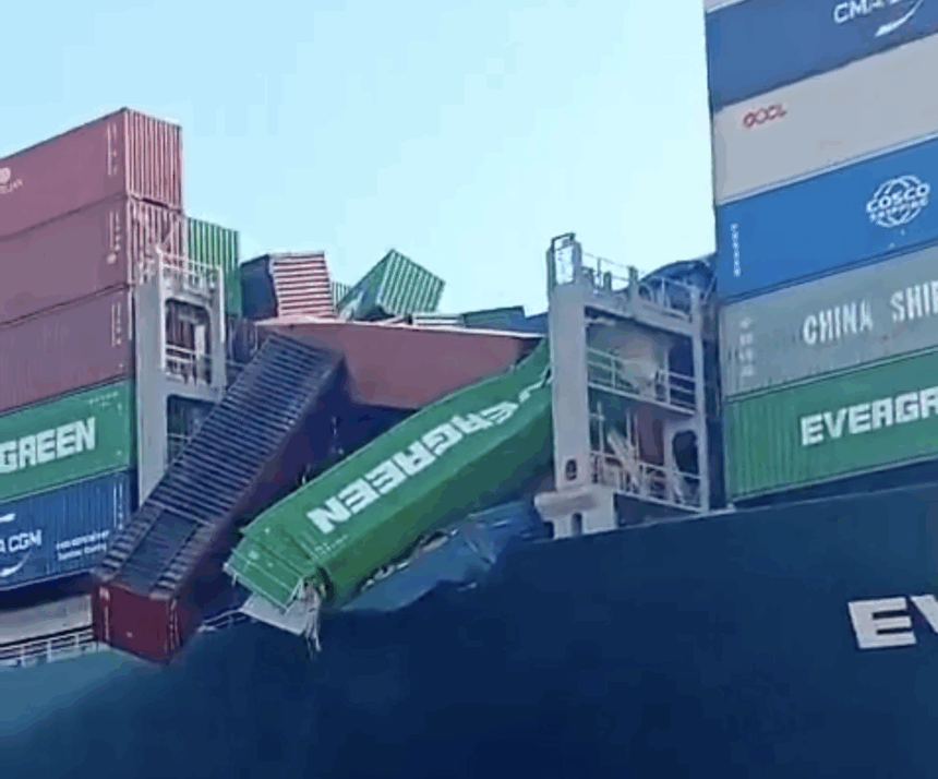 Evergreen - caida de contenedores