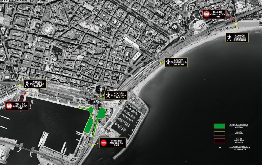 Port Tarragona - Esquema para el eclipse