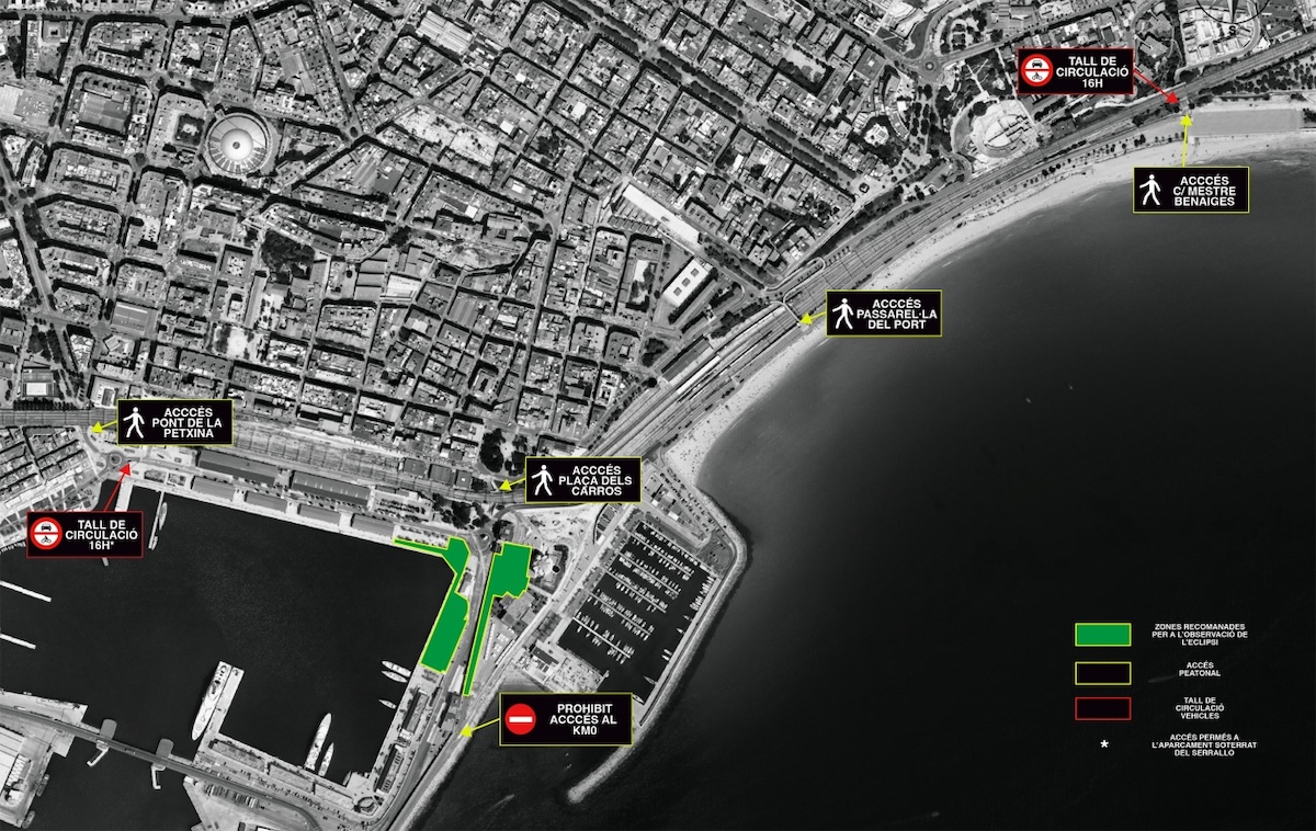 Port Tarragona - Esquema para el eclipse