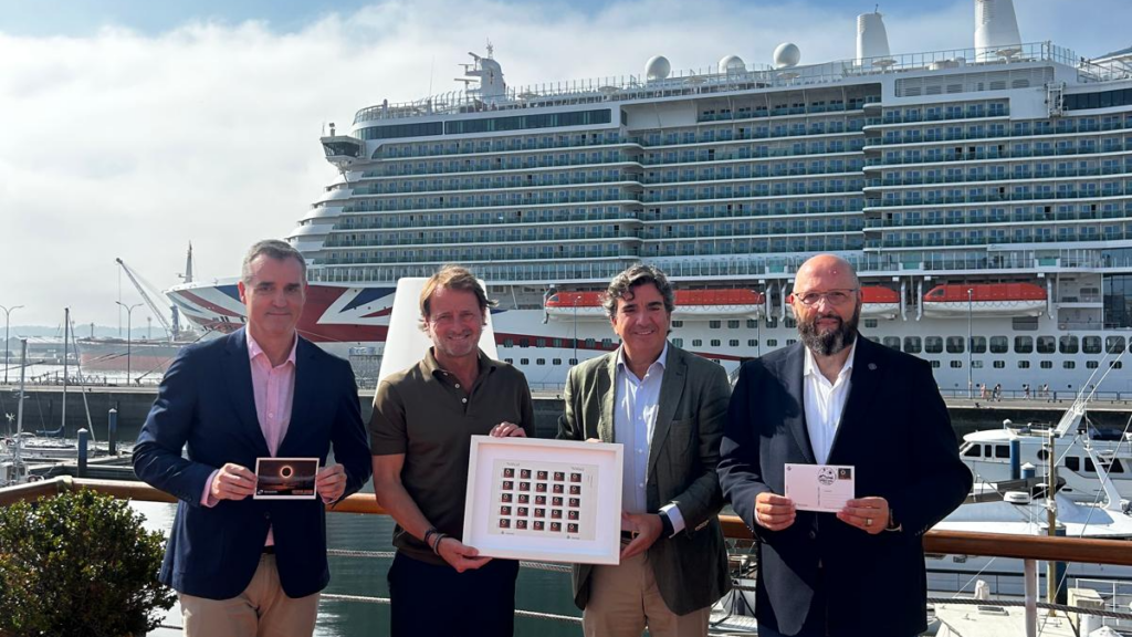 Puerto de A Coruña - Sello conmemorativo del Eclipse