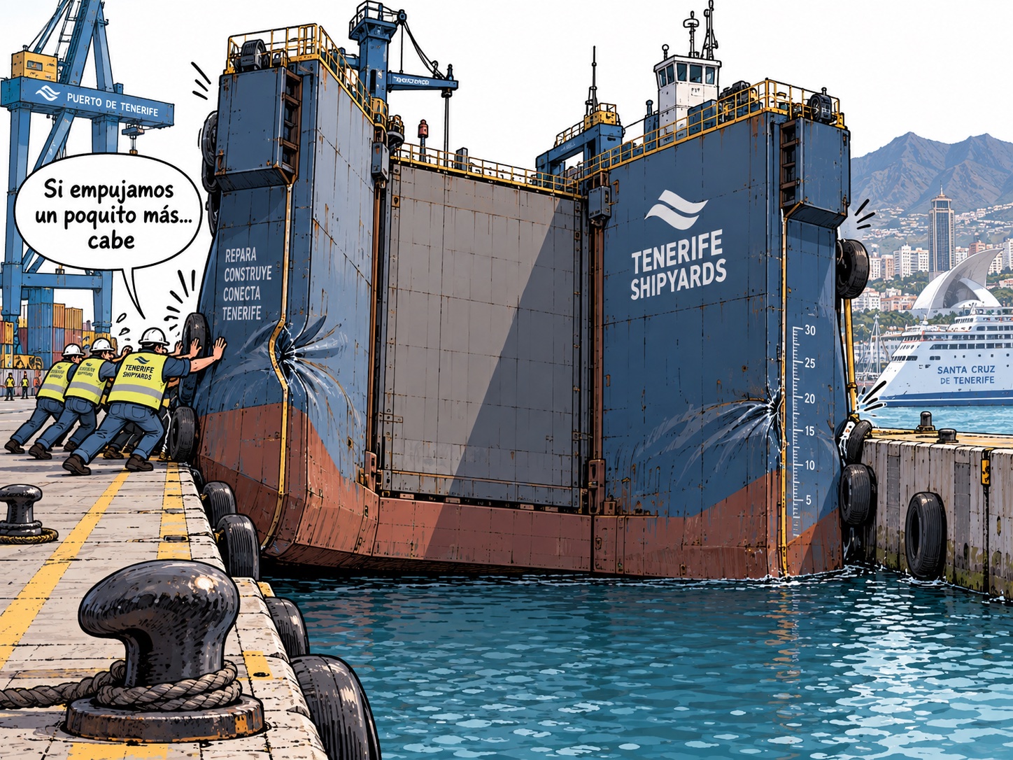 Caricatura de InfoPuertos