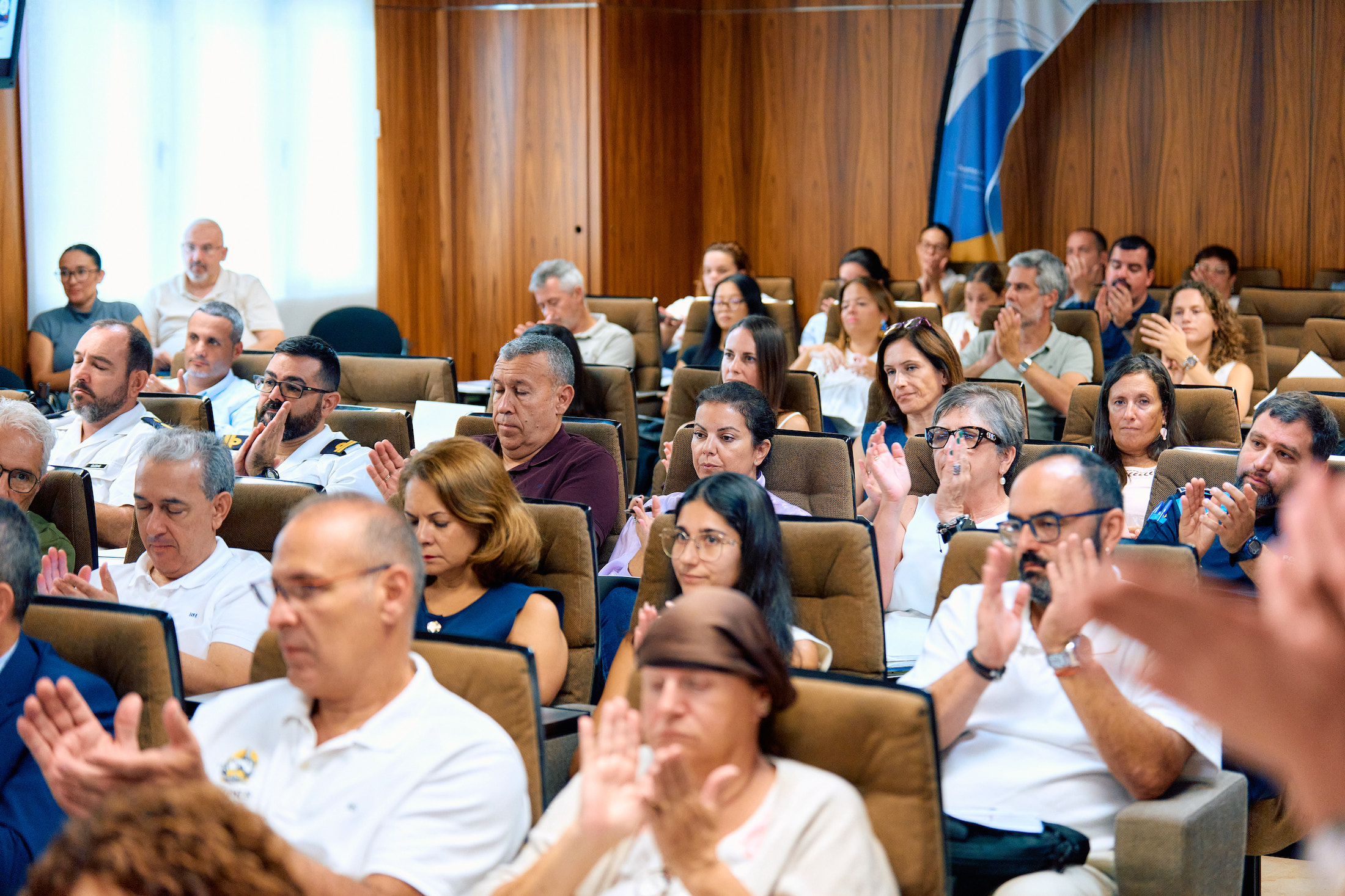 Público asistente a las jornadas de prevención de riesgos laborales de FEDEPORT
