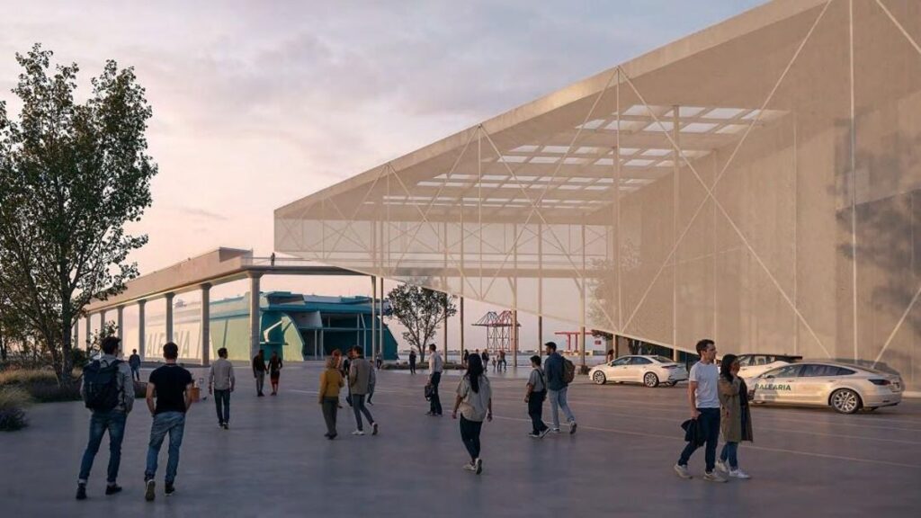 Recreación de la futura terminal de pasajeros de Baleària en el Puerto de Valencia